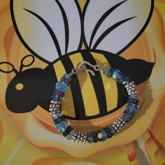 Blue Beaded Kids Bracelet - Picture 2 of 2